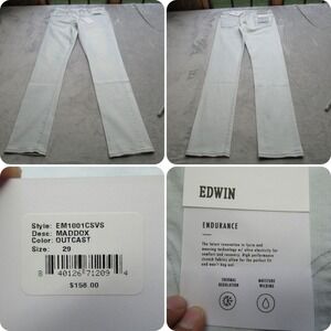 Edwin Jeans Mens 29 x 32 Light Denim Endurance Moisture‎ Wicking Slim $158 NWD